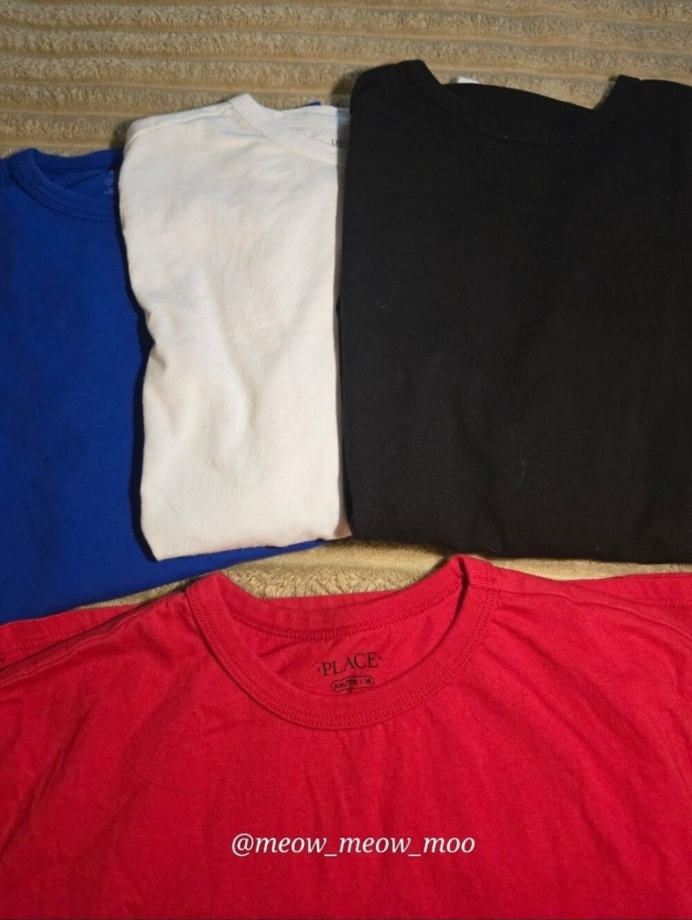 4x The Children's Place Long Sleeve Shirts XXL 16 Red Black Blue White